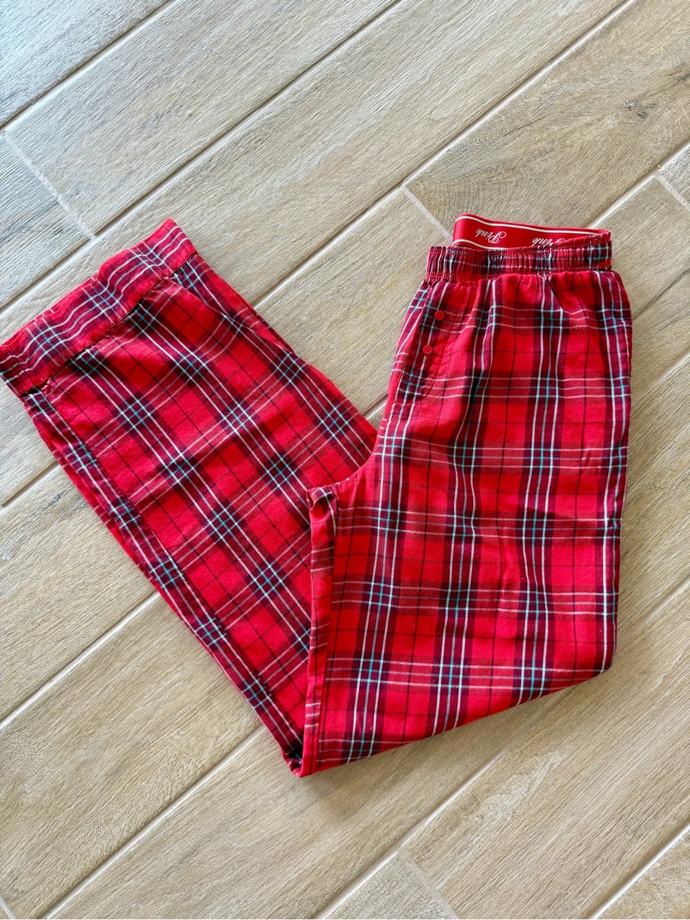 NWOT PINK Victoria's Secret Red Plaid Pajama Pants Size XS